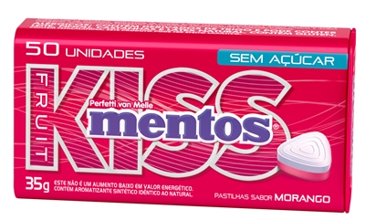 Pastilhas Mentos Kiss Morango Lata 35g