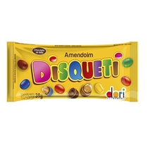 Confeito Disqueti Chocolate com Amendoim 40g