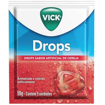 Vick Drops Sabor Cereja com 5 pastilhas