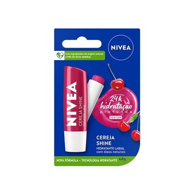 Protetor Labial Nivea com Cor Cereja Shine 4,8g