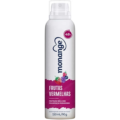 Desodorante Aerosol Antitranspirante Monange Frutas Vermelhas 90g