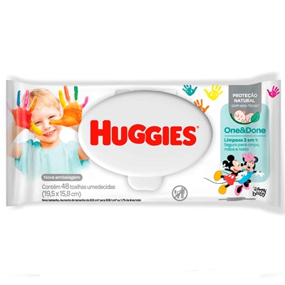 Lenço Umedecido Huggies Classic Cheirinho Refrescante 48 Unidades