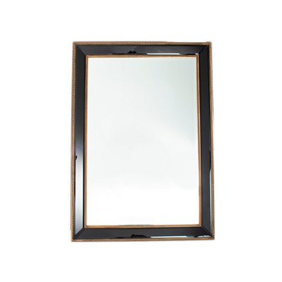 Espelho Latcor Retangular Com Moldura Preto E Dourado LLXR3378-G