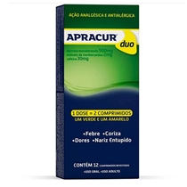 Apracur Duo 500+2+30mg 12 Comprimidos Revestidos
