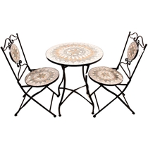 Conjunto De Mesa Para Jardim Com 2 Cadeiras Mosaico Latcor LAHC84615