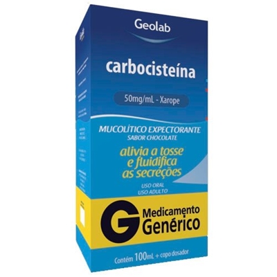 Carbocisteina 50mg/ml Xarope Frasco 100ml Adulto Geolab Genérico