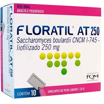 Floratil AT 250Mg 10 Envelopes 1,25g Pó Para Solução Oral
