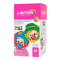 Lavitan Kids 60 Comprimidos Mastigáveis Sabor Tutti Frutti