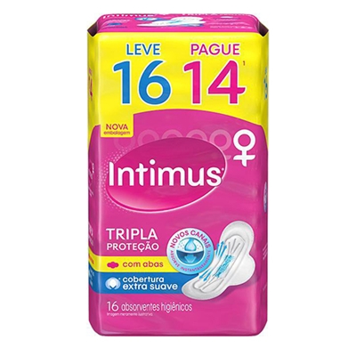 Absorvente Intimus com Abas Suave Leve 16 Pague 14