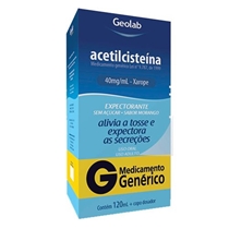 Acetilcisteina 40mg Adulto Xarope 120mL Geolab Genérico