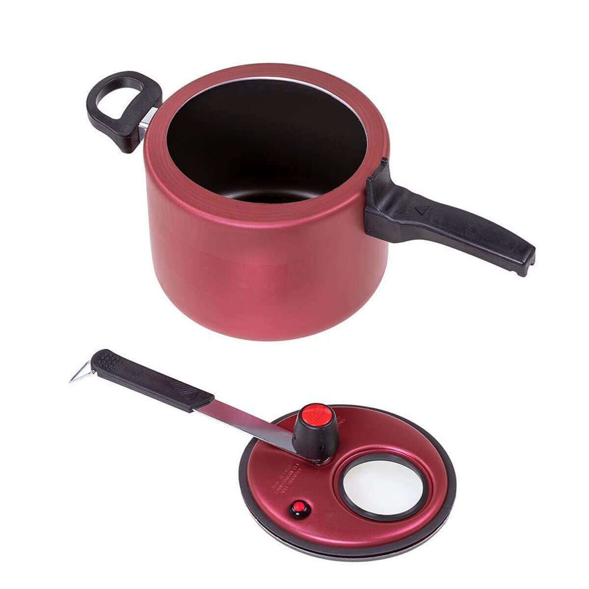 Panela de Pressão MTA Tampa Com Visor 4,5L - Vermelho