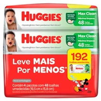 Lenços Umedecidos Huggies Max Clean Leve 4 Pague 3