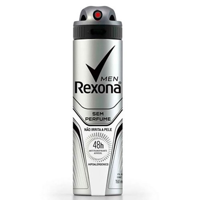 Desodorante Spray Aerosol Masculino Rexona Sem Perfume 150ml