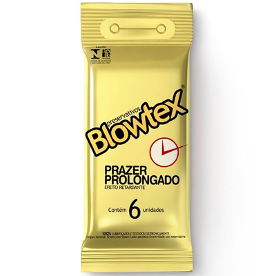 Preservativo Lubrificado Blowtex Retardante Prazer Prolongado 6 Unidades