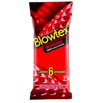 Preservativo Lubrificado Blowtex Morango 7 Unidades Sachê