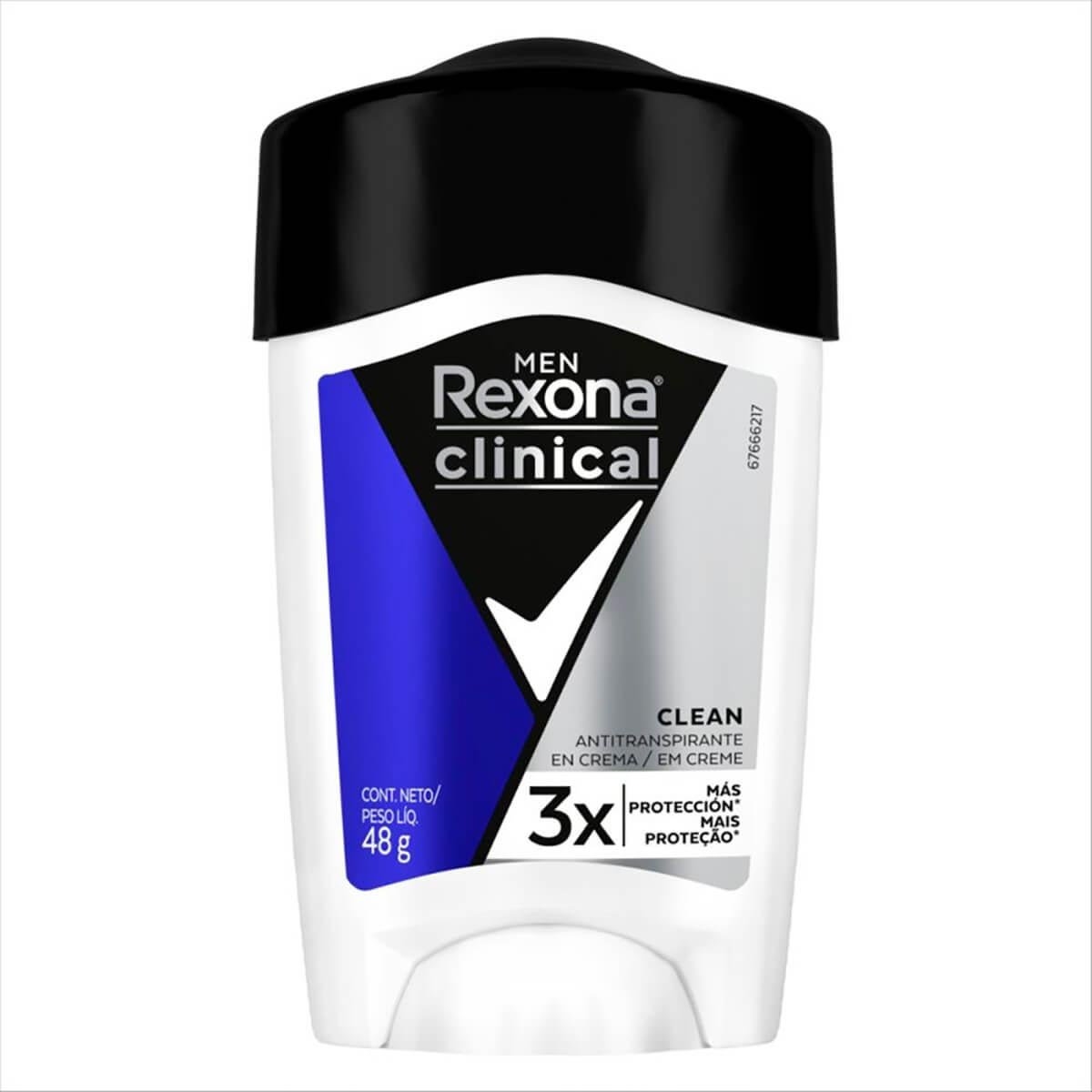 DESODORANTE ANTITRANSPIRANTE CREME REXONA WOMEN CLINICAL CLEAN FRESH 48G -  GTIN/EAN/UPC 10079400110692 - Cadastro de Produto com Tributação e NCM -  Cosmos