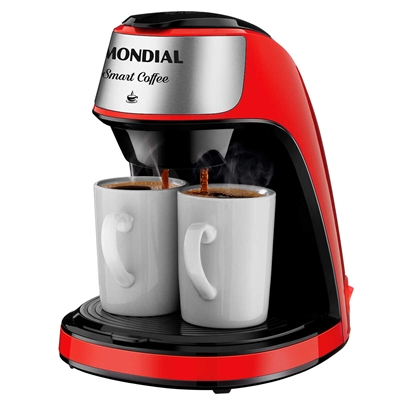 Cafeteira Elétrica Mondial Smart Coffee 127V 500W 2 Xícaras Vermelho E Preto C.42.2X.RI