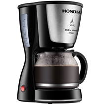 Cafeteira Elétrica Mondial Dolce Arome Jarra Vidro 127V 800W 32 Xícaras Preto E Inox C-32