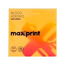Bloco Adesivo Maxprint Neon 76mm x 76mm Laranja Médio