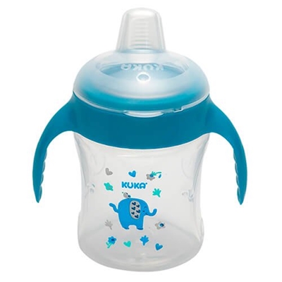 Caneca Infantil de Treinamento Decorada com Alça Kuka 200ml Azul