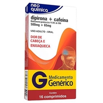 Dipirona Sódica 500mg +Cafeína 65mg 16 Comprimidos Neo Química Genérico