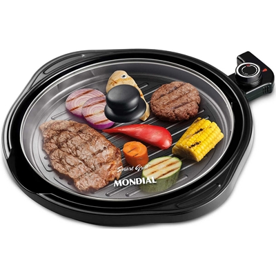 Grill Mondial Redondo Smart 2 em 1, 127V, Potência 1200W, Preto - G-04