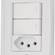Conjunto Tomada Simples 2P+T Com Interruptor Duplo De Embutir Tramontina Lux2 250v 10A Branco (MP)