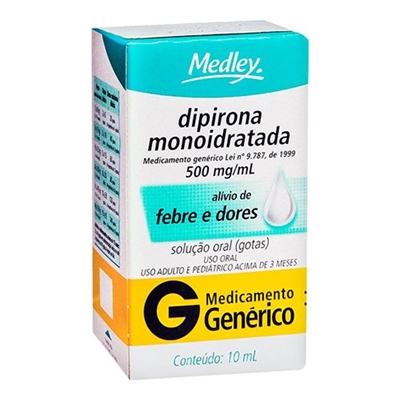 Dipirona Monoidratada 500mg/ml Gotas 10ml Medley | Bemol Farma