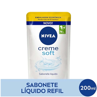 Refil de Sabonete Líquido Corporal Nivea Creme Soft 200ml