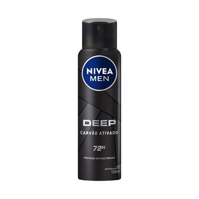 Desodorante Aerosol Antitranspirante Nivea Men Deep Original Carvão Ativado 150ml