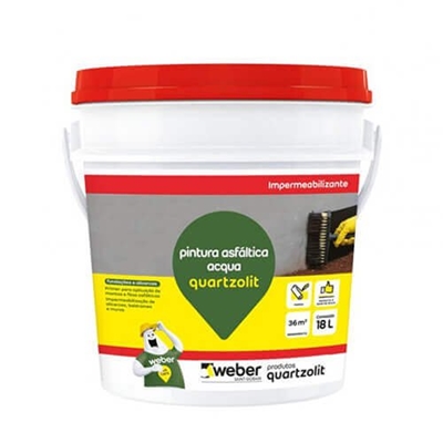 Impermeabilizante Pintura Asfáltica Quartzolit Balde 18 kg Acqua Preta (MP)