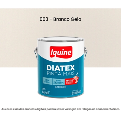 Tinta Acrilica Iquine Economica Fosco-Aveludado 3,2L Diatex Pinta Mais 003 Branco Gelo (MP)