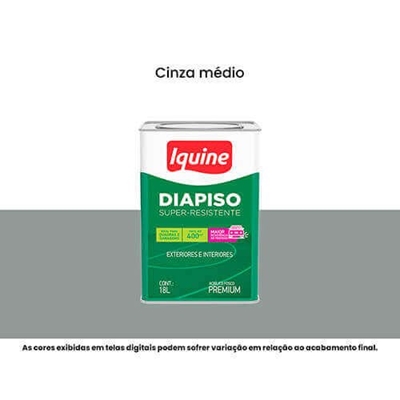 Tinta Acrilica Piso Iquine Premium Fosco 18L Diapiso Cinza Medio (MP)