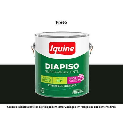 Tinta Acrilica Piso Iquine Premium Fosco 3,6L Diapiso Preto (MP)