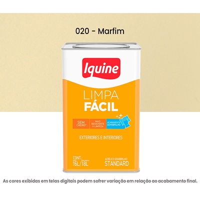 Tinta Acrilica Iquine Standard Semibrilho 16L Limpa Fácil 020 Marfim (MP)