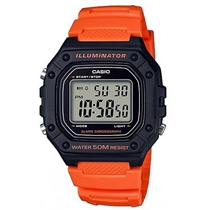 Relógio De Pulso Casio Standard Digital Masculino Caixa/pulseira Resina Laranja Com Preto Casio W-218H-4B2VDF