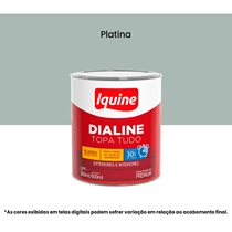 Tinta Esmalte Iquine A Base Dagua Premium Alto Brilho 800Ml Dialine Topa Tudo 006 Platina (MP)
