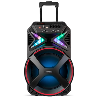 Caixa Amplificada Mondial Connect Lights Bluetooth 400W Display Digital Rádio FM Preto CM-400