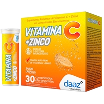 Vitamina C + Zinco Daaz com 30 Comprimidos Efervescentes