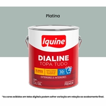 Tinta Esmalte Iquine A Base Dagua Premium Alto Brilho 3,2L Dialine Topa Tudo 006 Platina (MP)
