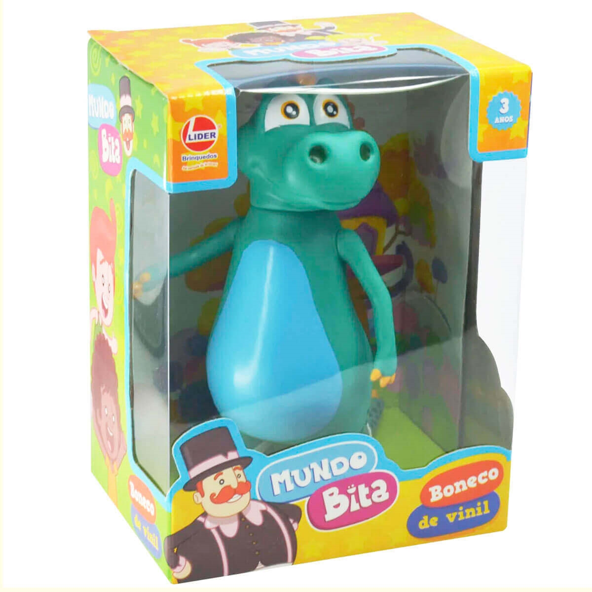 Boneco vinil mundo bita dinossauro lider