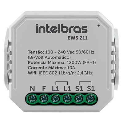 Interruptor Controlador De Cargas Wi-Fi 1/1 Intelbras EWS 211