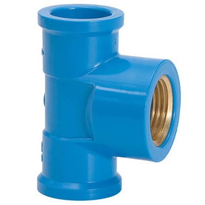 Tê Soldável E Com Bucha De Latão Amanco 11844 PVC 25mm X 3/4" Azul (MP)