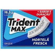 Chiclete Trident Max Hortelã Fresca 16,5g 5 Unidades