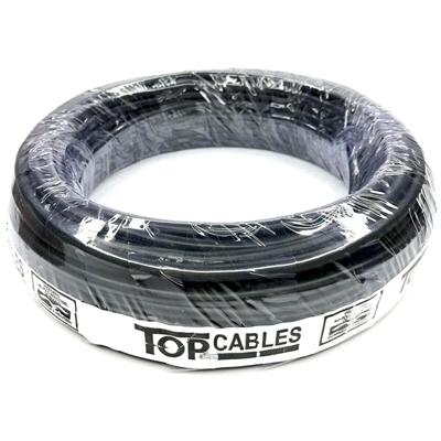 Cabo Elétrico Top Cables 10mm Preto - 25 Metros