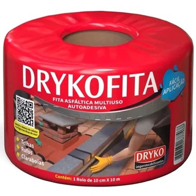 Fita Asfáltica Dryko 10cm X 10m Aluminizada (MP)