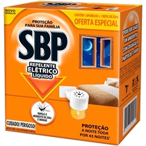 Inseticida SBP Elétrico Aparelho + Refil 45 Noites 35ml
