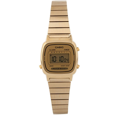 Relógio de Pulso Casio Vintage Digital Feminino Dourado LA680WGA-1DF-SC