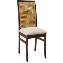Cadeira Artefama Com Assento Estofado Acquablock Estrutura De Madeira Tecido Impermeável Bege - 2962
