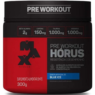 Suplemento Em Pó Pre Workout Horus Max Titanium Blue Ice 300g